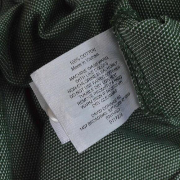 David Donahue Mens Shirt Fusion 17.5 XL Green 100% Cotton - Picture 9 of 9